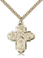 Gold Filled Franciscan 4-Way Medal Pendant" itemprop="image