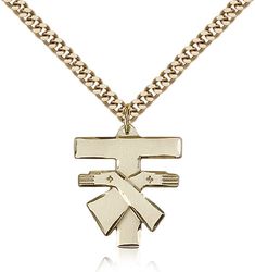 Gold Filled Franciscan Cross Medal Pendant" itemprop="image