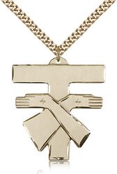 Gold Filled Franciscan Cross Medal Pendant" itemprop="image