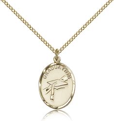 Gold Filled Graduation Medal Pendant" itemprop="image