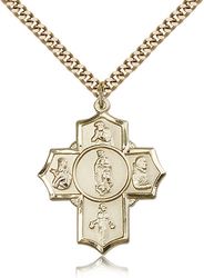 Gold Filled Guadalupe/Dieg/Pio/Xav/Nino Medal Pendant" itemprop="image