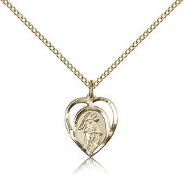 Gold Filled Guardian Angel Medal Pendant" itemprop="image