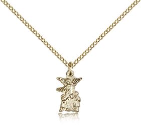 Gold Filled Guardian Angel Medal Pendant" itemprop="image