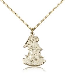 Gold Filled Guardian Angel Medal Pendant" itemprop="image