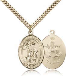 Gold Filled Guardian Angel Patron Saint Medal Pendant - Large" itemprop="image