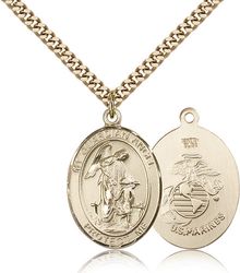 Gold Filled Guardian Angel Patron Saint Medal Pendant - Large" itemprop="image