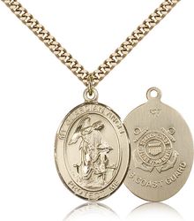 Gold Filled Guardian Angel Patron Saint Medal Pendant - Large" itemprop="image