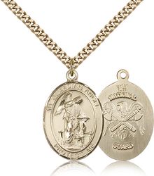 Gold Filled Guardian Angel Patron Saint Medal Pendant - Large" itemprop="image