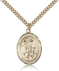 Gold Filled Guardian Angel Patron Saint Medal Pendant - Large" itemprop="image