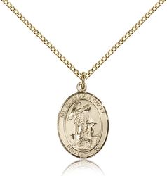 Gold Filled Guardian Angel Patron Saint Medal Pendant - Medium" itemprop="image