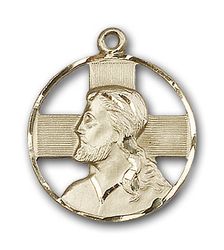 Gold Filled Head of Christ Medal Pendant" itemprop="image