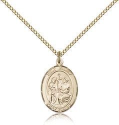 Gold Filled Holy Family Patron Saint Medal Pendant - Medium" itemprop="image