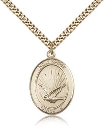 Gold Filled Holy Spirit Patron Saint Medal Pendant - Large" itemprop="image