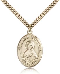 Gold Filled Immaculate Heart of Mary Patron Saint Medal Pendant - Large" itemprop="image