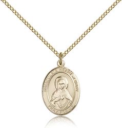 Gold Filled Immaculate Heart of Mary Patron Saint Medal Pendant - Medium" itemprop="image