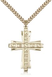 Gold Filled Jesus Christus Cross Medal Pendant" itemprop="image