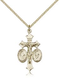 Gold Filled Jesus, Mary & Joseph Medal Pendant" itemprop="image