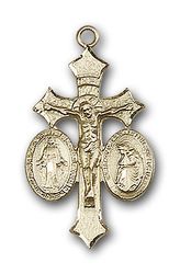 Gold Filled Jesus, Mary, Our Lady of La Salette Medal Pendant" itemprop="image