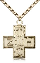 Gold Filled Light & Life Cross Medal Pendant" itemprop="image