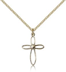 Gold Filled Loop Cross Medal Pendant" itemprop="image