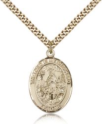 Gold Filled Lord Is My Shepherd Patron Saint Medal Pendant - Large" itemprop="image