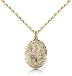 Gold Filled Lord Is My Shepherd Patron Saint Medal Pendant - Medium" itemprop="image