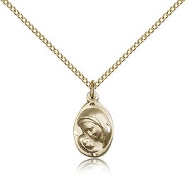 Gold Filled Madonna & Child Medal Pendant" itemprop="image