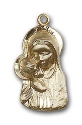 Gold Filled Madonna & Child Medal Pendant" itemprop="image