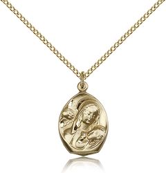 Gold Filled Madonna & Child Medal Pendant" itemprop="image