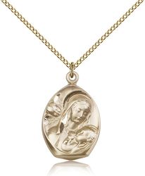 Gold Filled Madonna & Child Medal Pendant" itemprop="image