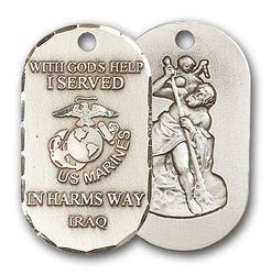 Gold Filled Marines Iraq/St Christopher Pendan" itemprop="image