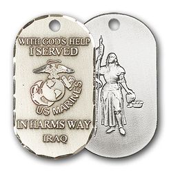 Gold Filled Marines Iraq/St Joan of Arc Pendan" itemprop="image