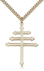 Gold Filled Marionite Cross Medal Pendant" itemprop="image