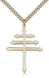 Gold Filled Marionite Cross Medal Pendant" itemprop="image