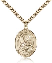 Gold Filled Mater Dolorosa Patron Saint Medal Pendant - Large" itemprop="image