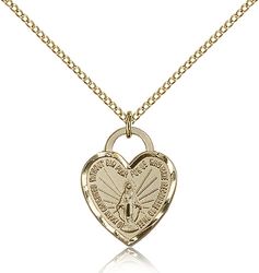 Gold Filled Miraculous Heart Medal Pendant" itemprop="image