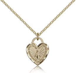 Gold Filled Miraculous Heart Medal Pendant" itemprop="image