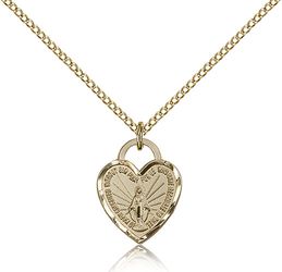 Gold Filled Miraculous Heart Medal Pendant" itemprop="image