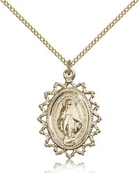 Gold Filled Miraculous Medal Pendant" itemprop="image