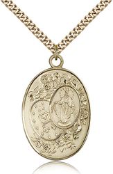 Gold Filled Miraculous Medal Pendant" itemprop="image