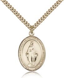 Gold Filled Miraculous Patron Saint Medal Pendant - Large" itemprop="image