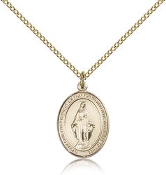 Gold Filled Miraculous Patron Saint Medal Pendant - Medium" itemprop="image