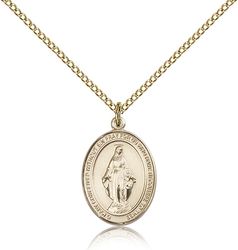 Gold Filled Miraculous Patron Saint Medal Pendant - Medium" itemprop="image