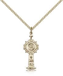 Gold Filled Monstrance Medal Pendant" itemprop="image