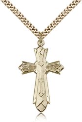 Gold Filled Mosaic Cross Medal Pendant" itemprop="image