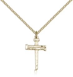Gold Filled Nail Cross Medal Pendant" itemprop="image
