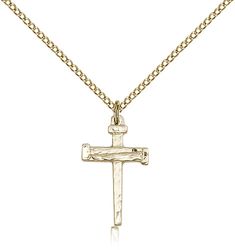 Gold Filled Nail Cross Medal Pendant" itemprop="image