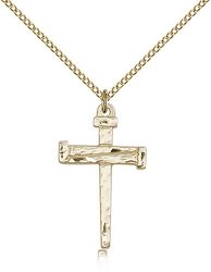 Gold Filled Nail Cross Medal Pendant" itemprop="image