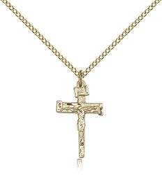 Gold Filled Nail Crucifix Medal Pendant" itemprop="image