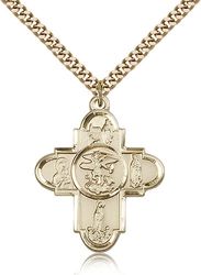 Gold Filled Our Lady 5-Way Medal Pendant" itemprop="image